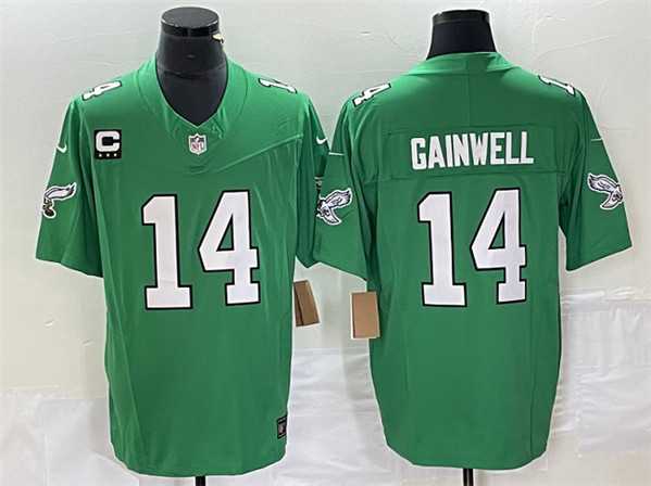 Men's Philadelphia Eagles #14 Kenneth Gainwell Green 2023 F.U.S.E. With C Patch Vapor Untouchable Stitched Jersey,We sell and wholesale Men's Philadelphia Eagles #14 Kenneth Gainwell Green 2023 F.U.S.E. With C Patch Vapor Untouchable Stitched Jersey on line form chian!